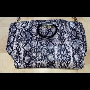 Vintage Christian Siriano large  handbag Purse black Tan snake print